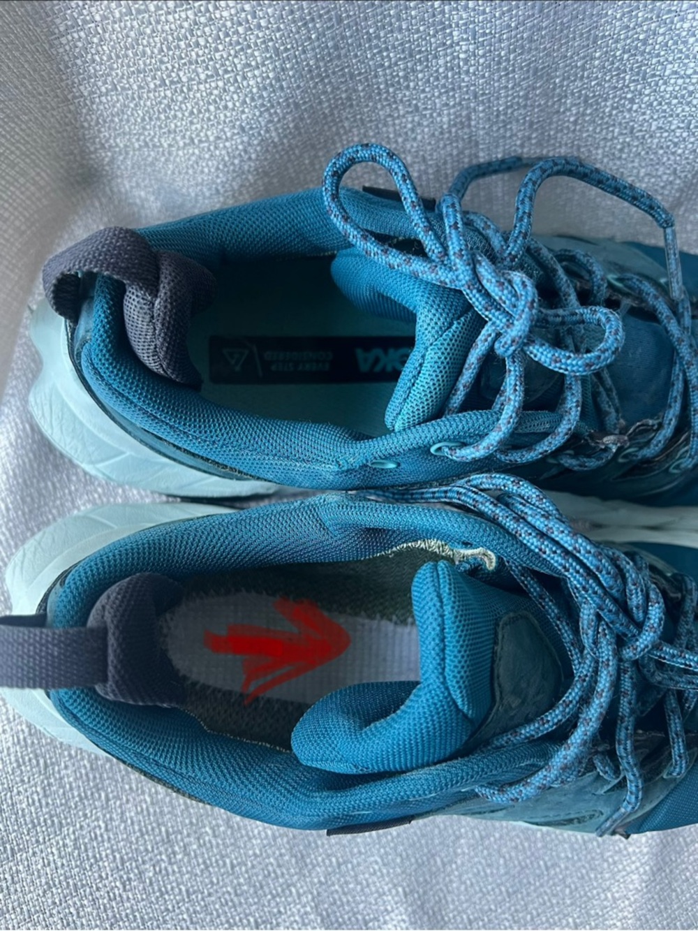 Hoka Teal and Light Aqua Trail Shoe - Picture 11 of 16